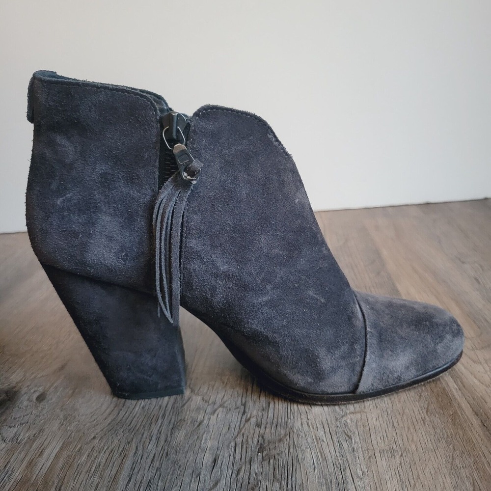 Rag & Bone‎ Margot ankle boots US size 8 EU 38 gray suede dual zip with tassels - Picture 11 of 12